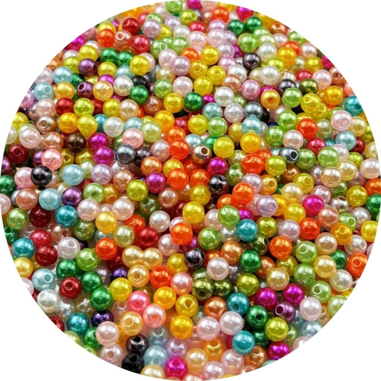 1000pcs Pearl Beads for Crafts 6mm Resin Pearl for Jewelry Making Round Bulk Pearls Beads with Hole for Sewing Crafts Decoration Necklaces Bracelets Earrings Making(Mixed Color)